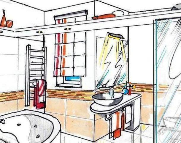 zona lavabo in bagno a L